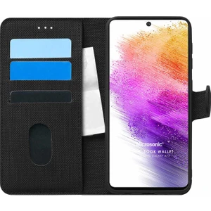 A73 5g Kılıf Fabric Book Wallet Siyah