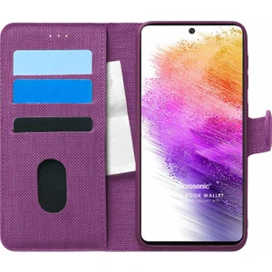 A73 5g Kılıf Fabric Book Wallet Mor