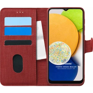 Samsung Galaxy A03 Kılıf Fabric Book Wallet Kırmızı