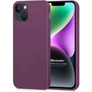 Matte Silicone Apple iPhone 14 Kılıf Mor