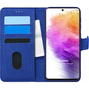 A73 5g Kılıf Fabric Book Wallet Lacivert