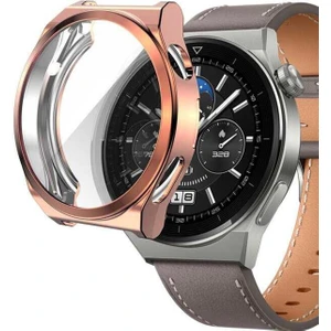 Huawei Watch Gt 3 Pro 43MM Seramik Kılıf 360 Full Round Soft Silicone Rose Gold