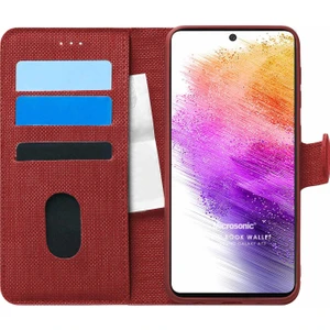 A73 5g Kılıf Fabric Book Wallet Kırmızı
