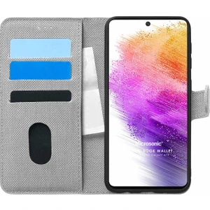 A73 5g Kılıf Fabric Book Wallet Gri