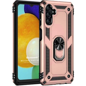 Samsung Galaxy A04S Kılıf Military Ring Holder Rose Gold