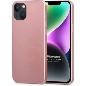 Matte Silicone Apple iPhone 14 Kılıf Rose Gold