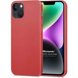 Matte Silicone Apple iPhone 14 Kılıf Kırmızı