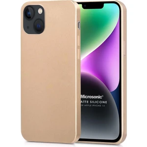 Matte Silicone Apple iPhone 14 Kılıf Gold
