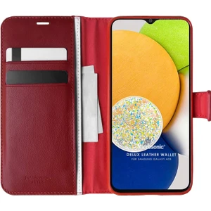 Samsung Galaxy A03 Kılıf Delux Leather Wallet Kırmızı
