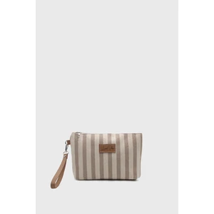 Kadın Vizon Çizgili Keten Clutch Çanta