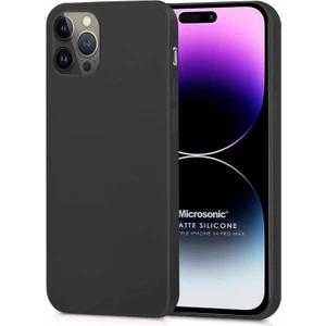 Matte Silicone Apple iPhone 14 Pro Max Kılıf Siyah