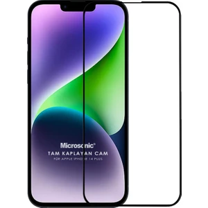 Apple iPhone 14 Plus Tam Kaplayan Temperli Cam Ekran Koruyucu Siyah