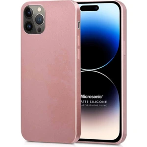 Matte Silicone Apple iPhone 14 Pro Kılıf Rose Gold
