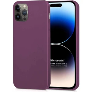Matte Silicone Apple iPhone 14 Pro Kılıf Mor