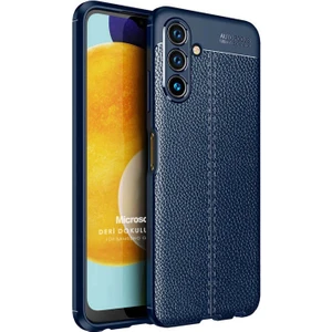 Samsung Galaxy A04S Kılıf Deri Dokulu Silikon Lacivert
