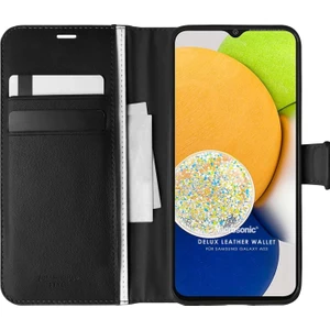 Samsung Galaxy A03 Kılıf Delux Leather Wallet Siyah