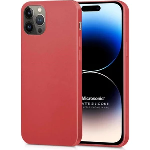 Matte Silicone Apple iPhone 14 Pro Kılıf Kırmızı
