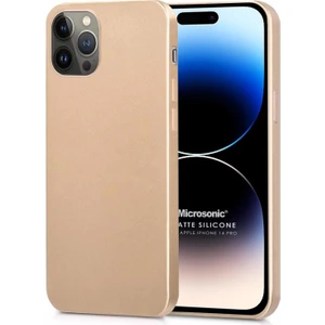 Matte Silicone Apple iPhone 14 Pro Kılıf Gold
