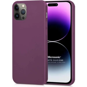Matte Silicone Apple iPhone 14 Pro Max Kılıf Mor