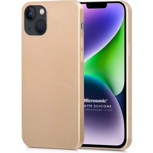Matte Silicone Apple iPhone 14 Plus Kılıf Gold