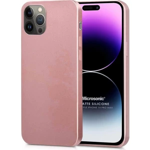 Matte Silicone Apple iPhone 14 Pro Max Kılıf Rose Gold
