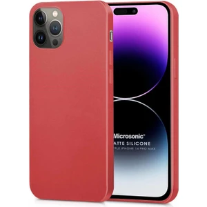 Matte Silicone Apple iPhone 14 Pro Max Kılıf Kırmızı