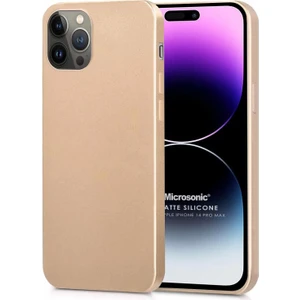 Matte Silicone Apple iPhone 14 Pro Max Kılıf Gold