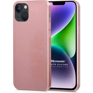 Matte Silicone Apple iPhone 14 Plus Kılıf Rose Gold