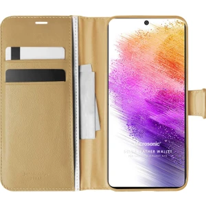 Samsung Galaxy A73 5g Kılıf Delux Leather Wallet Gold