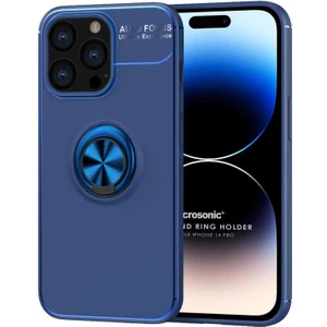 Apple iPhone 14 Pro Kılıf Kickstand Ring Holder Lacivert