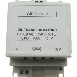 En Parlak Zil Trafosu 15 Volt 15 Watt Raylı Trafo