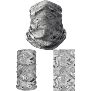 Extreme Siyah Beyaz Geometrik Desenli Boyunluk Bandana