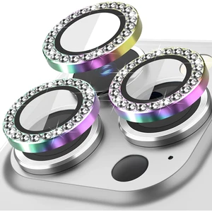 M.TK Moveteck Iphone 14 Pro Max ve Iphone 14 Pro Uyumlu Kamera Koruyucu Lens Elmas Taşlı Kamera Lens Kılıf