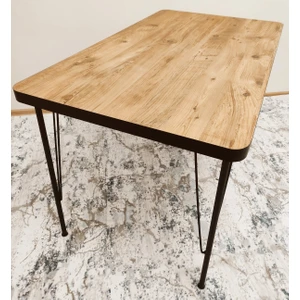 Bambeds Mobilya Atlantik Çam Desen Oval Yemek Masası 60 x 120 cm
