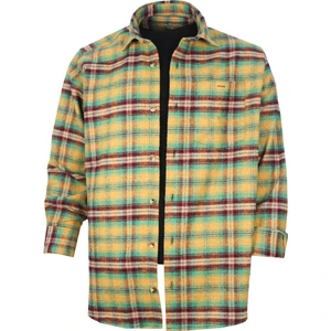 Erkek Gold Yeşil Tek Cepli Uzun Kol Kışlık Klasik Kesim Ekose Oduncu Gömlek