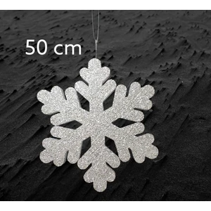 Çıtı Pıtı Store Strafor Gümüş Büyük Kar Tanesi 50 cm Çift Taraf