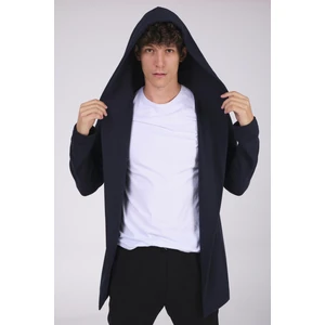 The Rule Erkek Lacivert Regular Fit Kapüşonlu Uzun Hırka RF0002