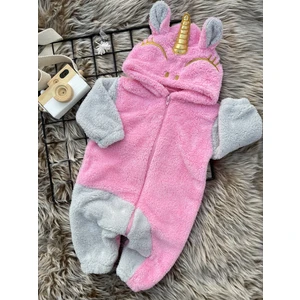 Welsoft Peluş Unisex Fermuarlı Kışlık Unicorn Bebek Uyku Tulumu