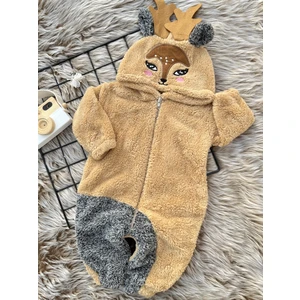 Welsoft Peluş Fermuarlı Kışlık Kız Geyik Bebek Uyku Tulumu