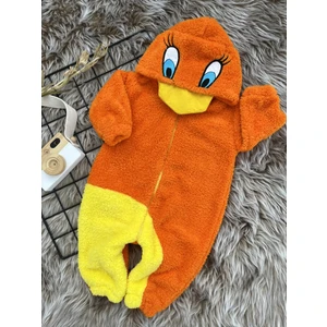 Welsoft Peluş Unisex Fermuarlı Kışlık Ördek Bebek Uyku Tulumu