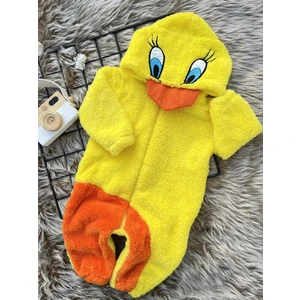Welsoft Peluş Unisex Fermuarlı Kışlık Ördek Bebek Uyku Tulumu