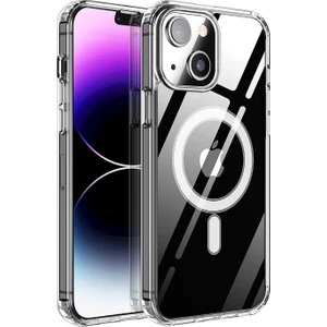 Novstrap Apple iPhone 14 Magsafe Uyumlu Kılıf 6.1 Inç Şeffaf Magsafe Kamera Korumalı Kapak