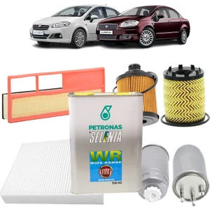 Fiat Linea 4plus Filtre Bakım Seti Euro 4 1.3 Jtd Multijet  Selenia Petronas Yağlı 2007 Sonrası KİT1428D
