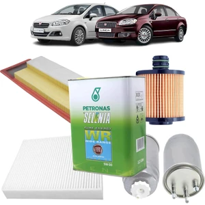 Fiat Linea 4plus Filtre Bakım Seti Euro 5 1.3 Multijet  Selenia Petronas Yağlı 2009 Sonrası KİT1432D