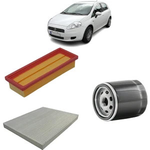 Fiat Punto ve Evo 3lü Filtre Bakım Seti 1.4 Benzinli 2009 Sonrası KİT1569A
