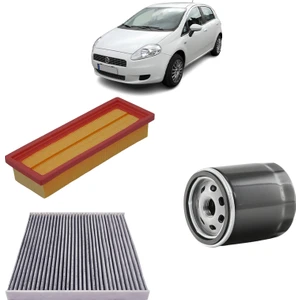 Fiat Punto ve Evo 3lü Karbon Filtre Bakım Seti 1.4 Benzinli 2009 Sonrası KİT1571E