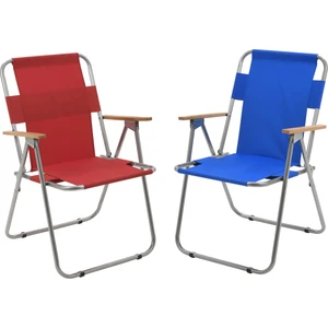 2'li Ağaç Kollu Katlanır Piknik Kamp Plaj Bahçe Balıkçı Sandalyesi-2 Adet