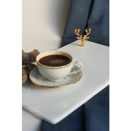 Karaca Gerçek Mermer Sunumluk - Altın Renk Geyik Figürlü fiyatları