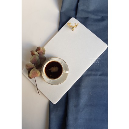 Karaca Gerçek Mermer Sunumluk - Altın Renk Geyik Figürlü fırsatları