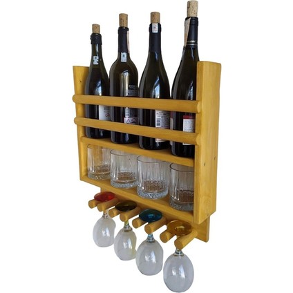 Ahşap Şaraplık Viskilik Bardaklık Kadehlik Salon Mutfak Bar Dekoru Organizer